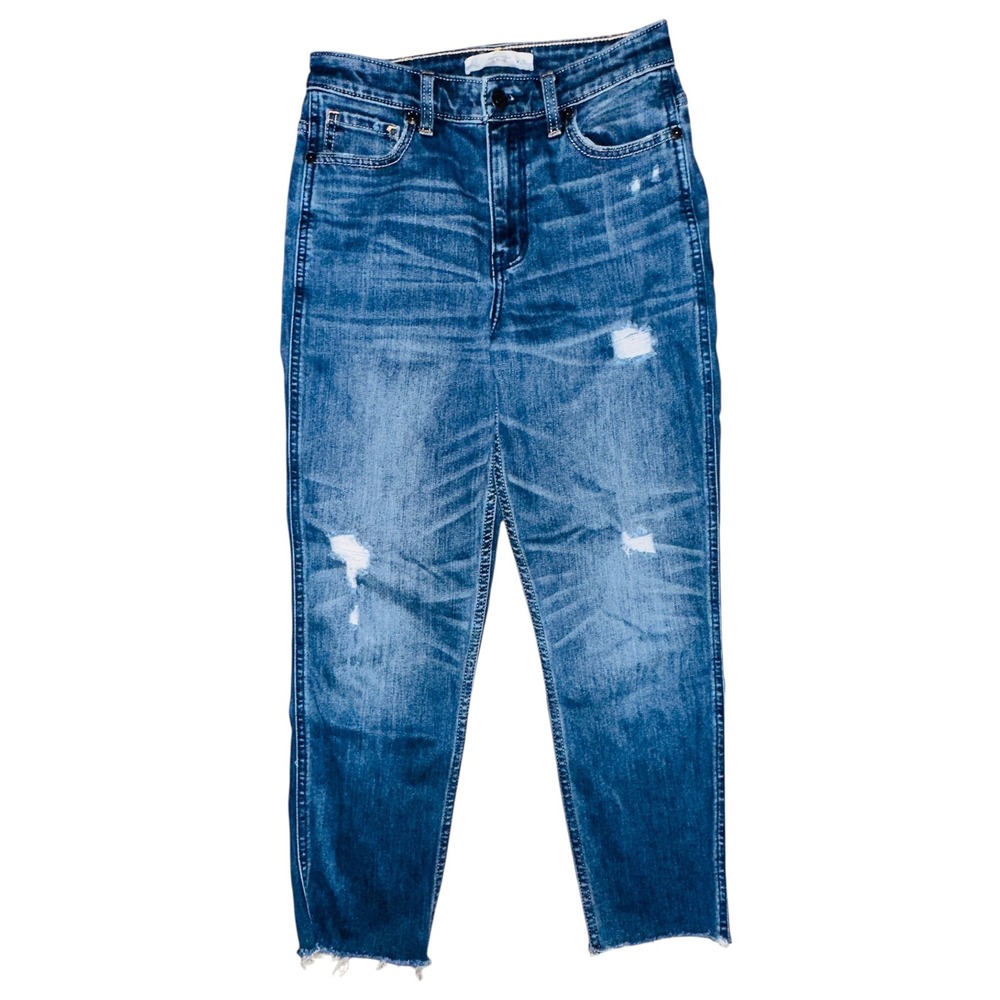 ND1 Abercrombie & Fitch Womens Distressed Medium Wash Denim Jeans Size 2 W26